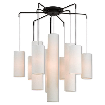 Bronze Multi Light Metal Dimmable Chandelier With Shades HomeRoots