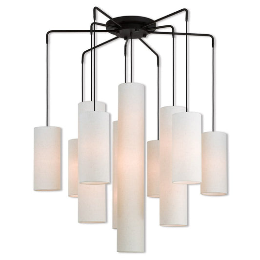 Bronze Multi Light Metal Dimmable Chandelier With Shades HomeRoots