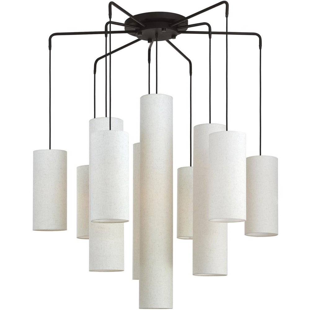 Bronze Multi Light Metal Dimmable Chandelier With Shades HomeRoots