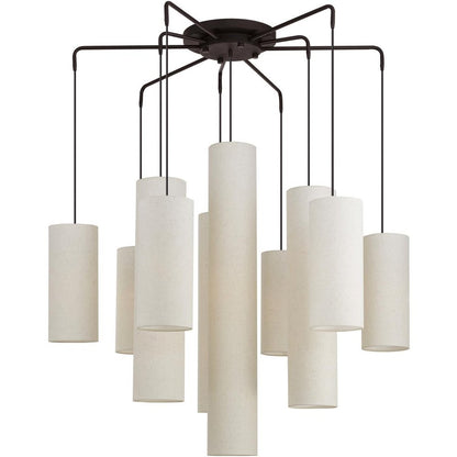 Bronze Multi Light Metal Dimmable Chandelier With Shades HomeRoots