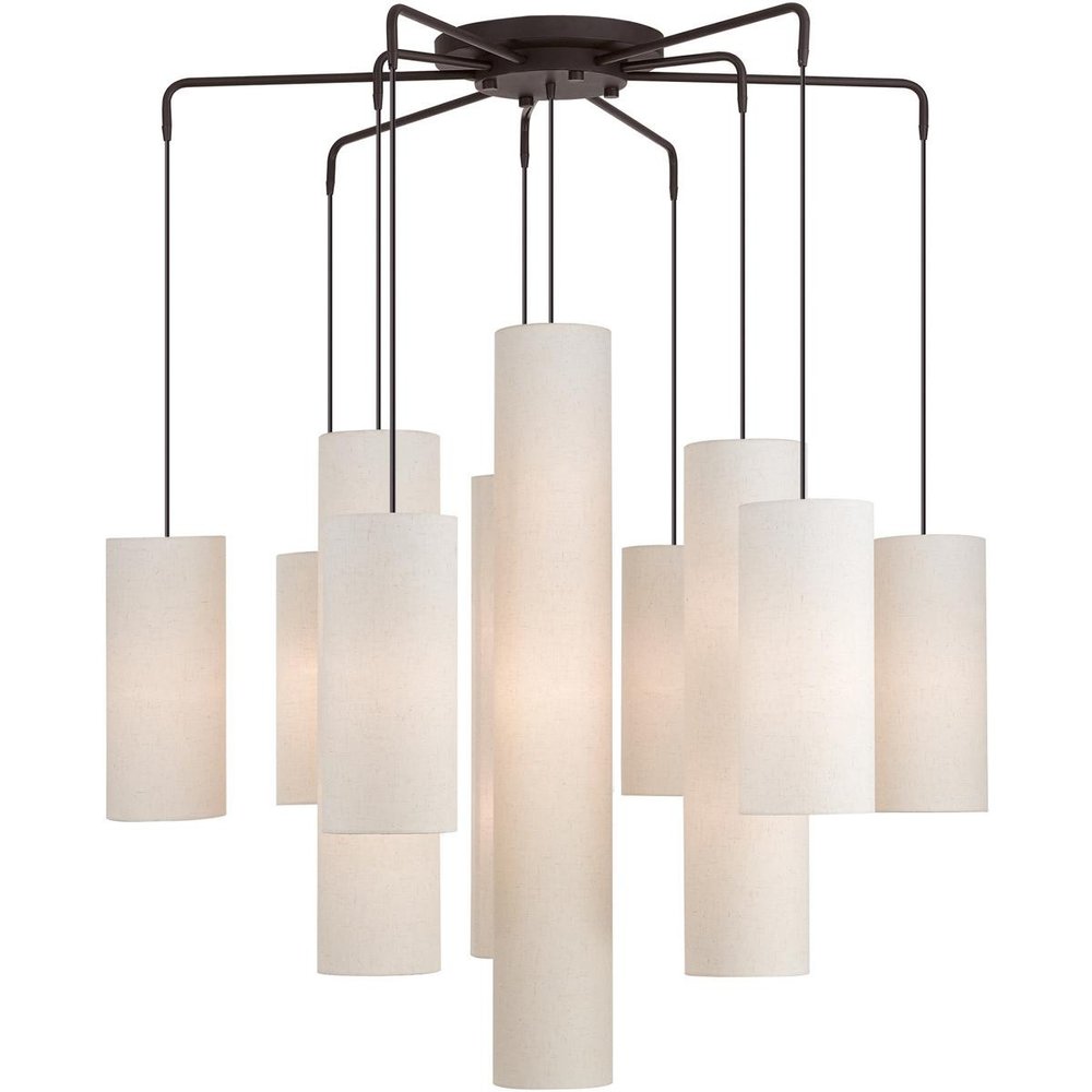 Bronze Multi Light Metal Dimmable Chandelier With Shades HomeRoots