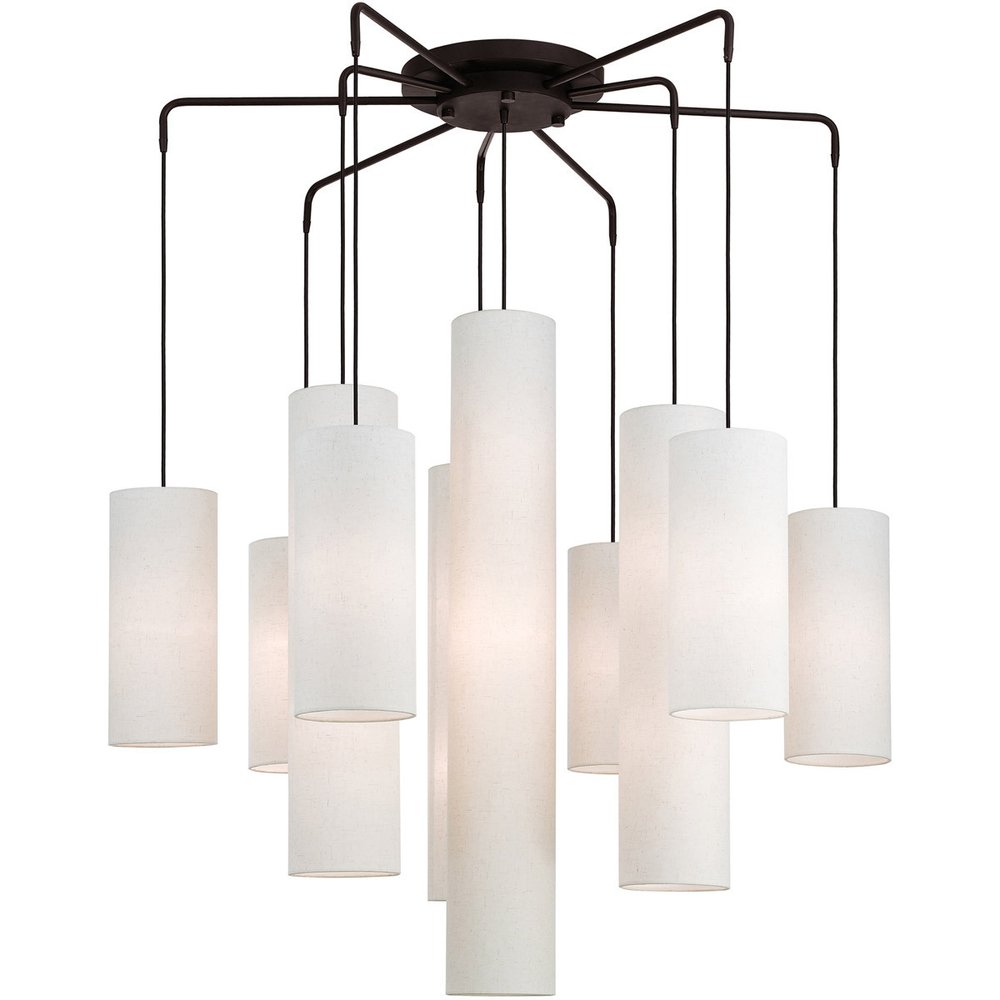 Bronze Multi Light Metal Dimmable Chandelier With Shades HomeRoots