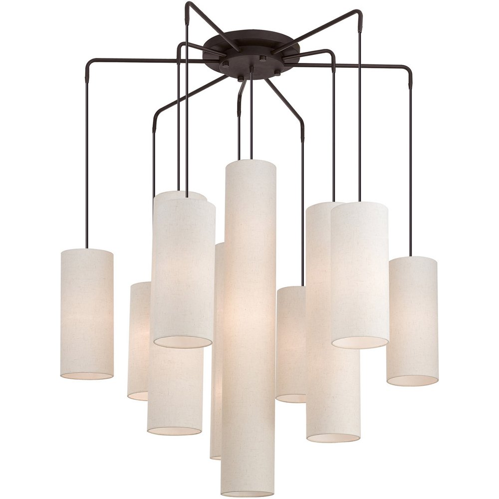 Bronze Multi Light Metal Dimmable Chandelier With Shades HomeRoots