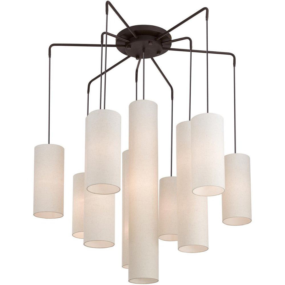 Bronze Multi Light Metal Dimmable Chandelier With Shades HomeRoots
