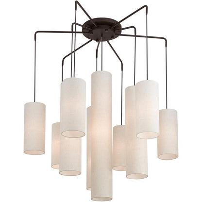 Bronze Multi Light Metal Dimmable Chandelier With Shades HomeRoots
