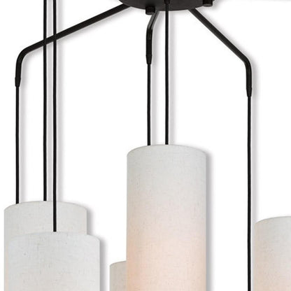 Bronze Multi Light Metal Dimmable Chandelier With Shades HomeRoots