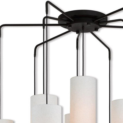 Bronze Multi Light Metal Dimmable Chandelier With Shades HomeRoots