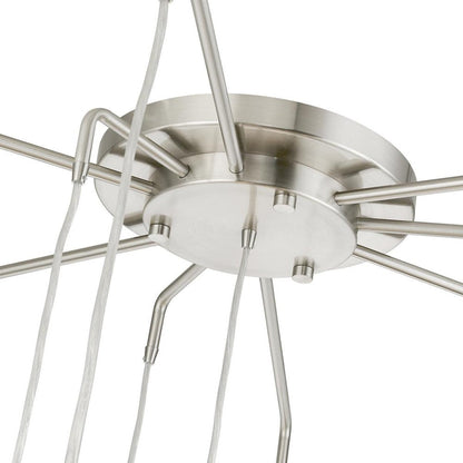 Nickel Multi Light Metal Dimmable Chandelier With Shades HomeRoots