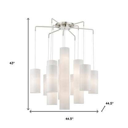Nickel Multi Light Metal Dimmable Chandelier With Shades HomeRoots