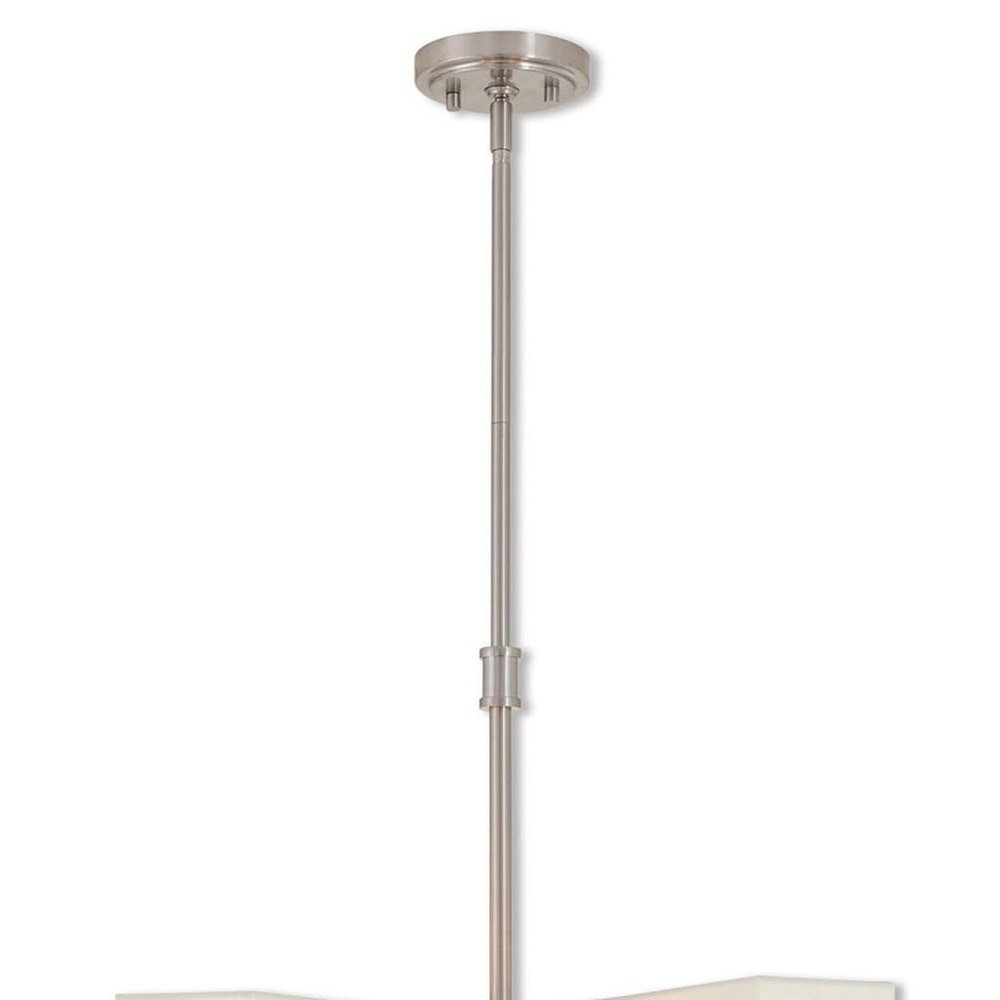 Nickel Five Light Metal Dimmable Chandelier With Shades HomeRoots