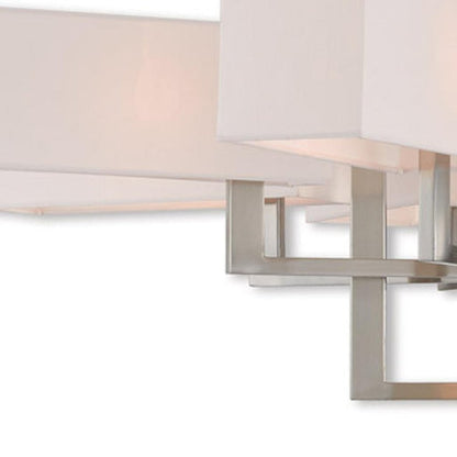 Nickel Twelve Light Metal Dimmable Chandelier With Shades HomeRoots