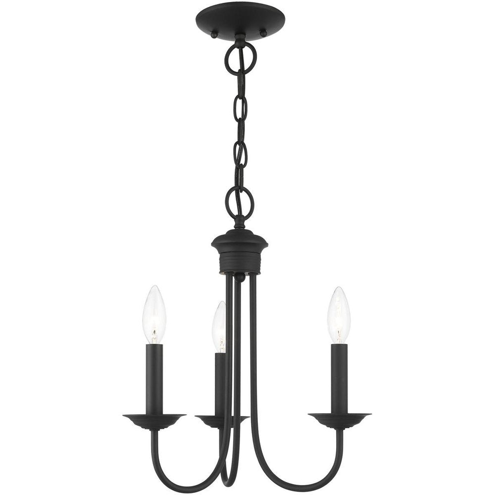 Black Three Light Metal Dimmable Chandelier With Shades HomeRoots