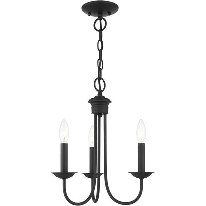 Black Three Light Metal Dimmable Chandelier With Shades HomeRoots
