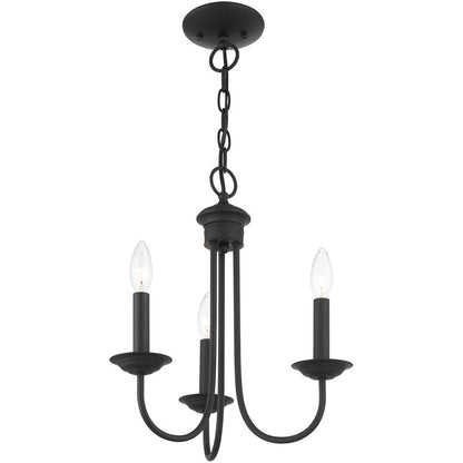 Black Three Light Metal Dimmable Chandelier With Shades HomeRoots