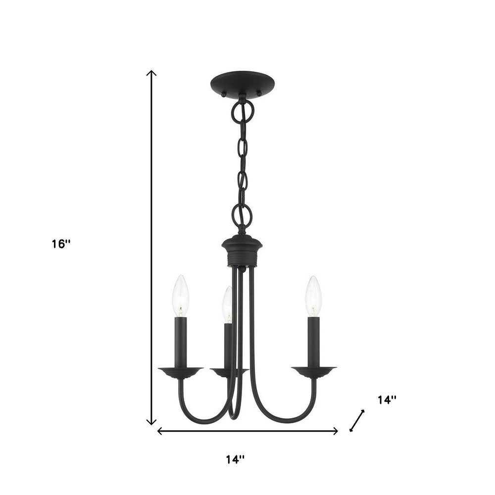 Black Three Light Metal Dimmable Chandelier With Shades HomeRoots