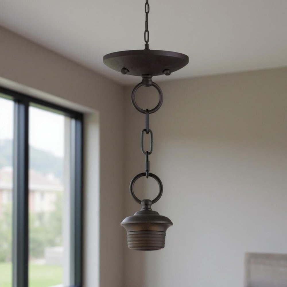Bronze Three Light Metal Dimmable Chandelier With Shades HomeRoots
