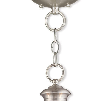 Nickel Three Light Metal Dimmable Chandelier With Shades HomeRoots