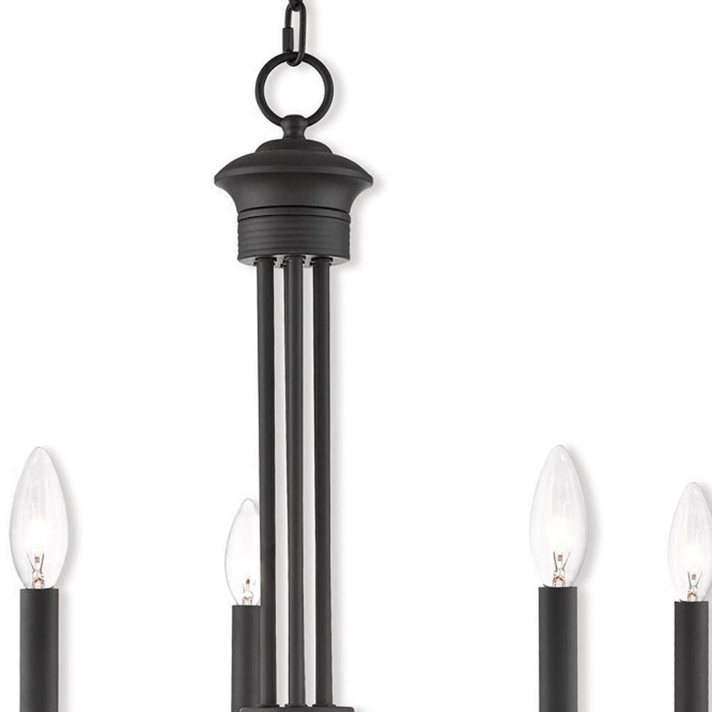 Bronze Five Light Metal Dimmable Chandelier With Shades HomeRoots