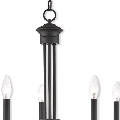 Bronze Five Light Metal Dimmable Chandelier With Shades HomeRoots