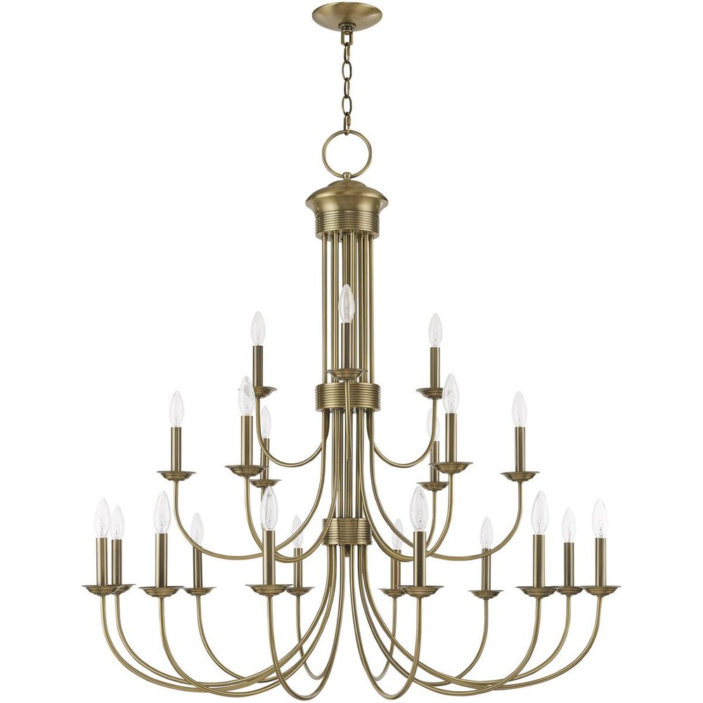 Antiqued Brass Multi Light Metal Dimmable Chandelier With Shades HomeRoots