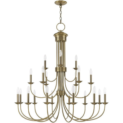 Antiqued Brass Multi Light Metal Dimmable Chandelier With Shades HomeRoots