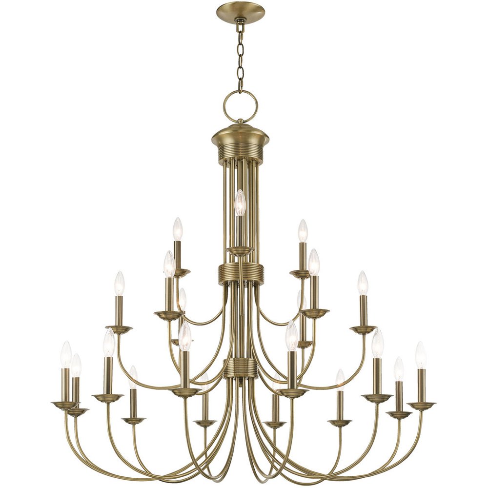 Antiqued Brass Multi Light Metal Dimmable Chandelier With Shades HomeRoots