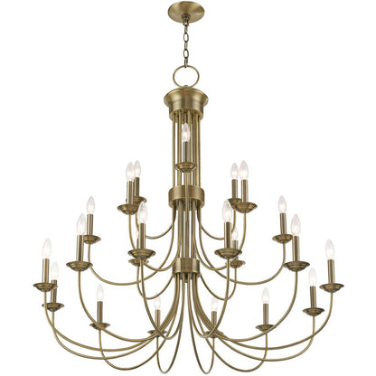 Antiqued Brass Multi Light Metal Dimmable Chandelier With Shades HomeRoots