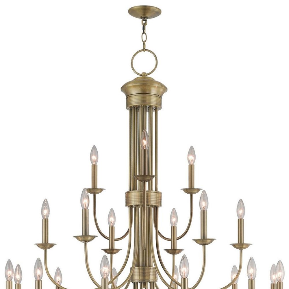 Antiqued Brass Multi Light Metal Dimmable Chandelier With Shades HomeRoots