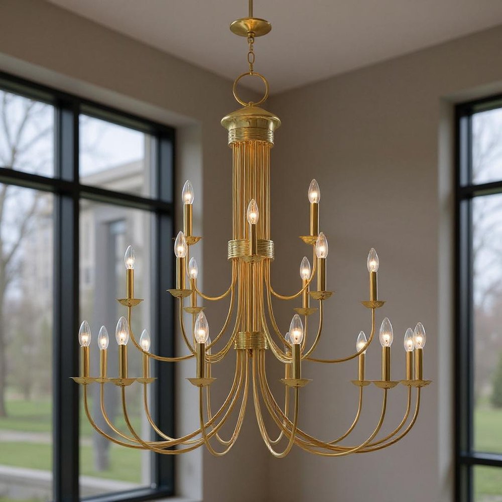 Brass Multi Light Metal Dimmable Chandelier With Shades HomeRoots