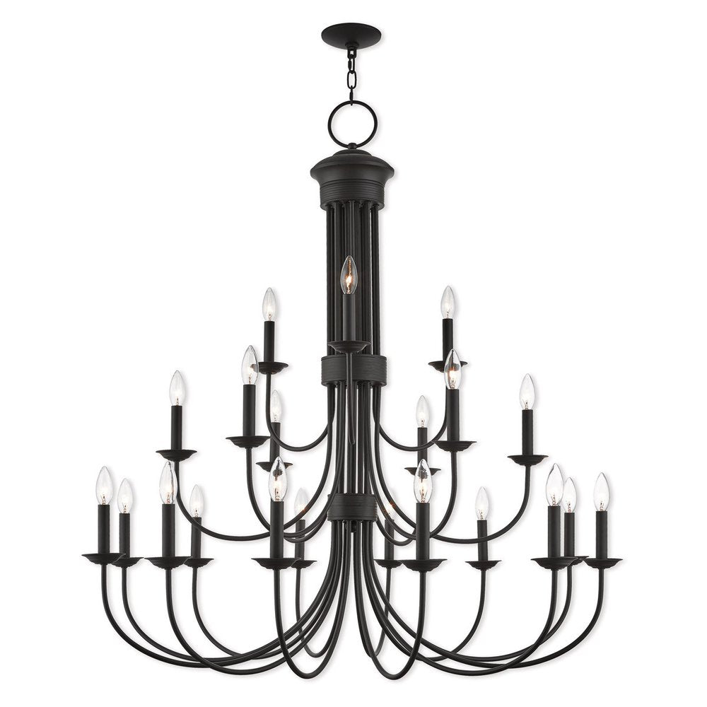 Bronze Multi Light Metal Dimmable Chandelier With Shades HomeRoots