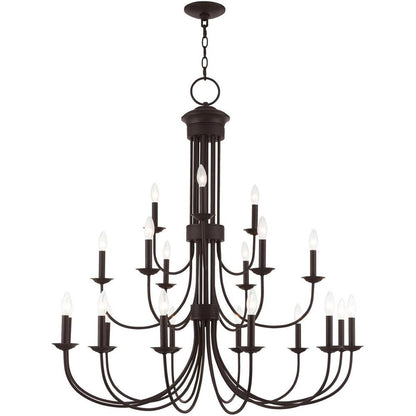 Bronze Multi Light Metal Dimmable Chandelier With Shades HomeRoots