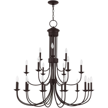 Bronze Multi Light Metal Dimmable Chandelier With Shades HomeRoots