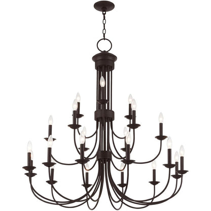 Bronze Multi Light Metal Dimmable Chandelier With Shades HomeRoots