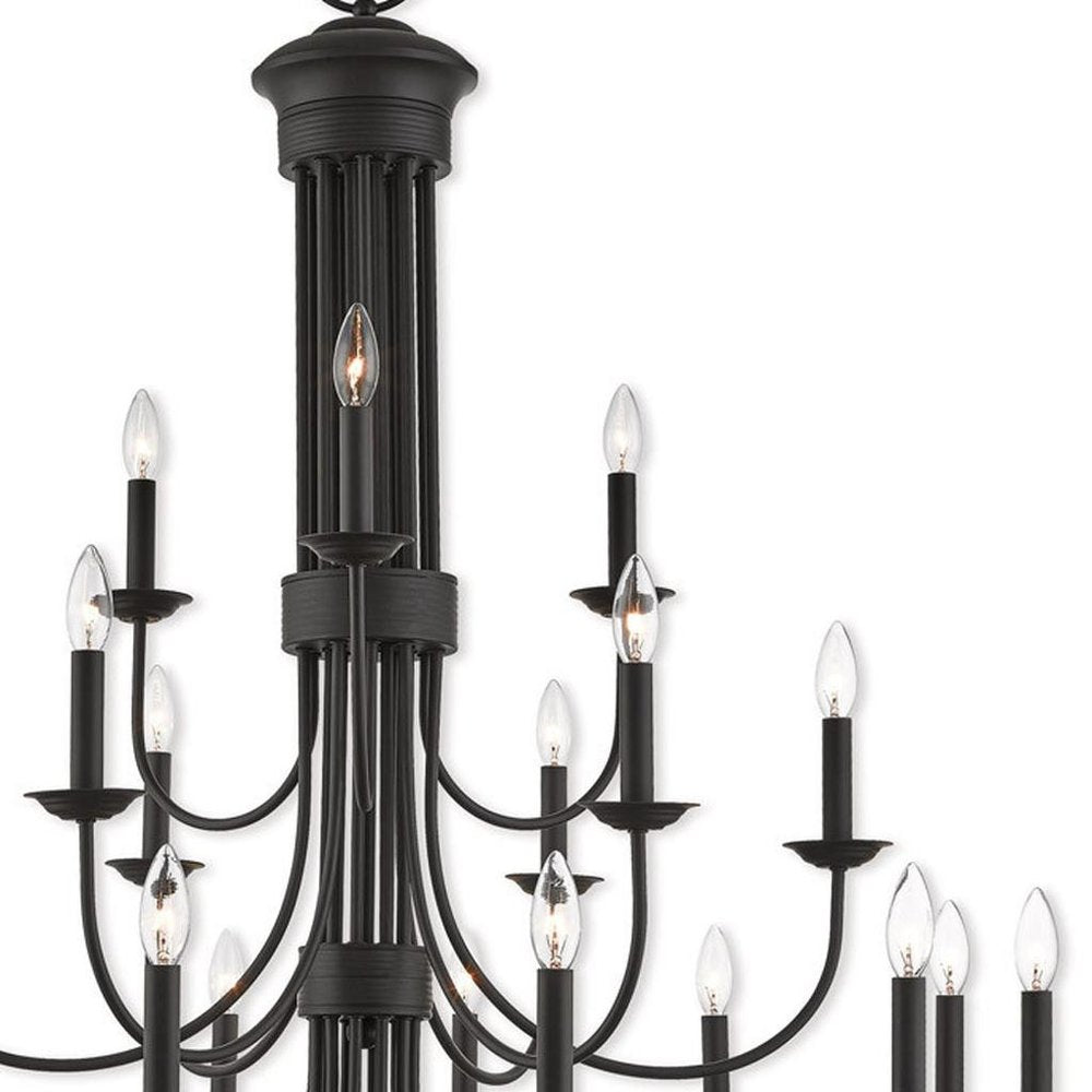 Bronze Multi Light Metal Dimmable Chandelier With Shades HomeRoots