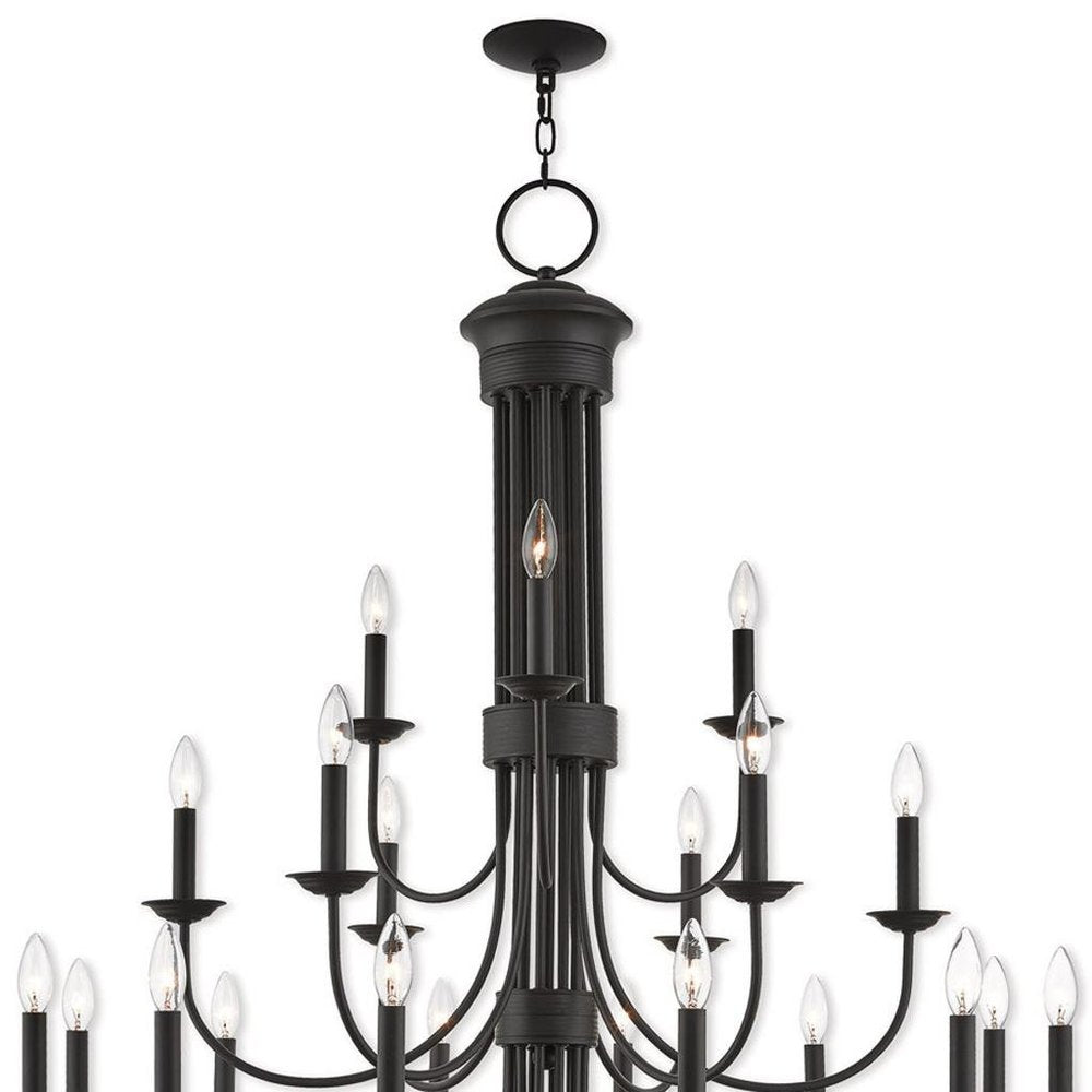 Bronze Multi Light Metal Dimmable Chandelier With Shades HomeRoots