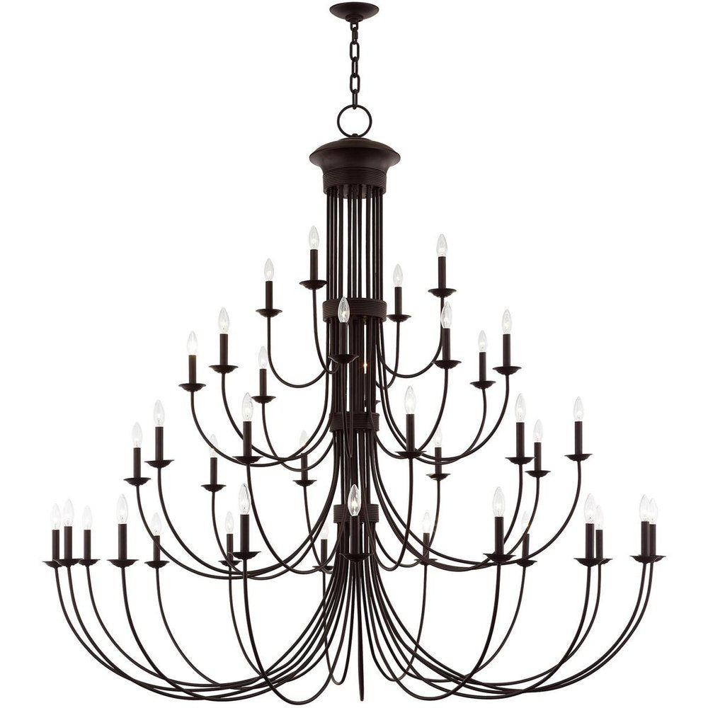 Bronze Multi Light Metal Dimmable Chandelier With Shades HomeRoots