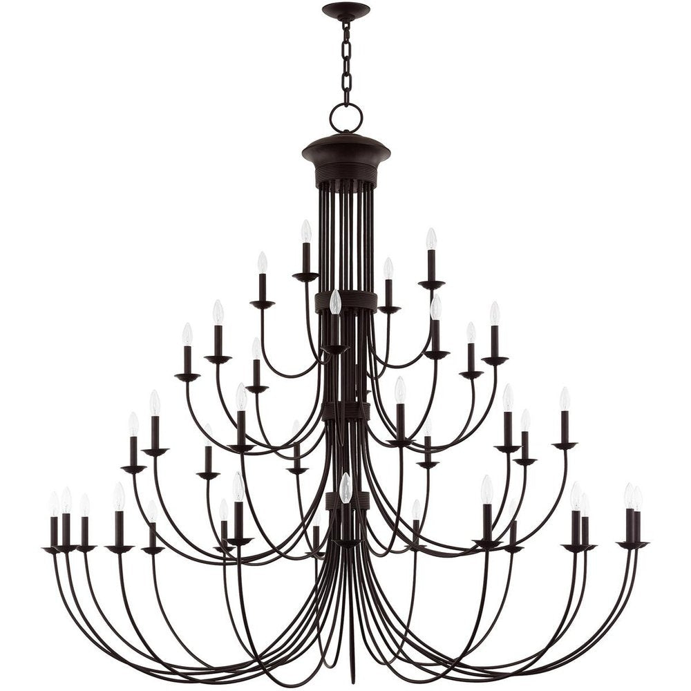 Bronze Multi Light Metal Dimmable Chandelier With Shades HomeRoots