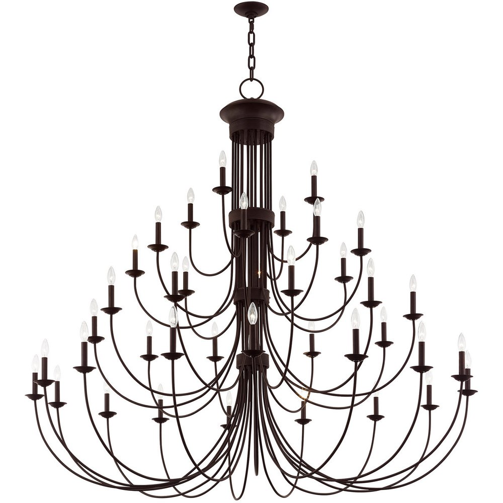 Bronze Multi Light Metal Dimmable Chandelier With Shades HomeRoots