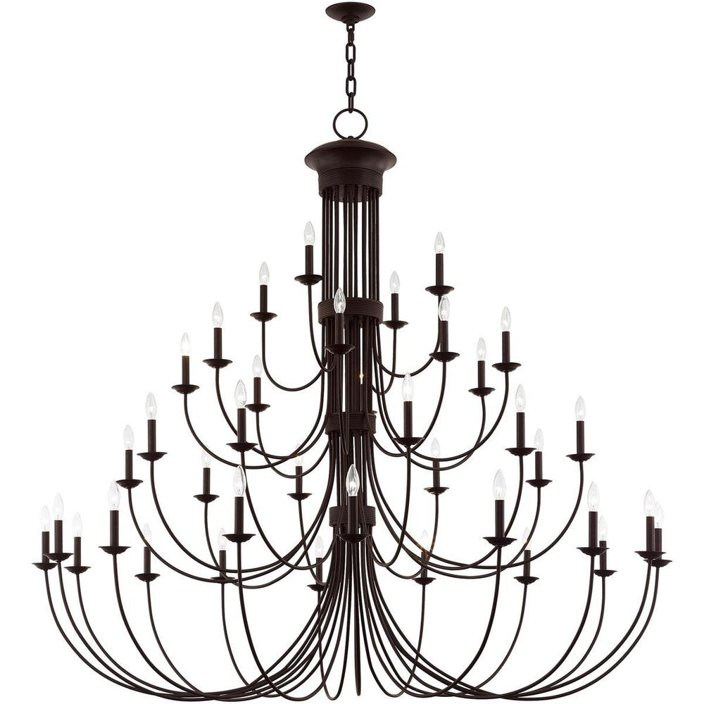 Bronze Multi Light Metal Dimmable Chandelier With Shades HomeRoots