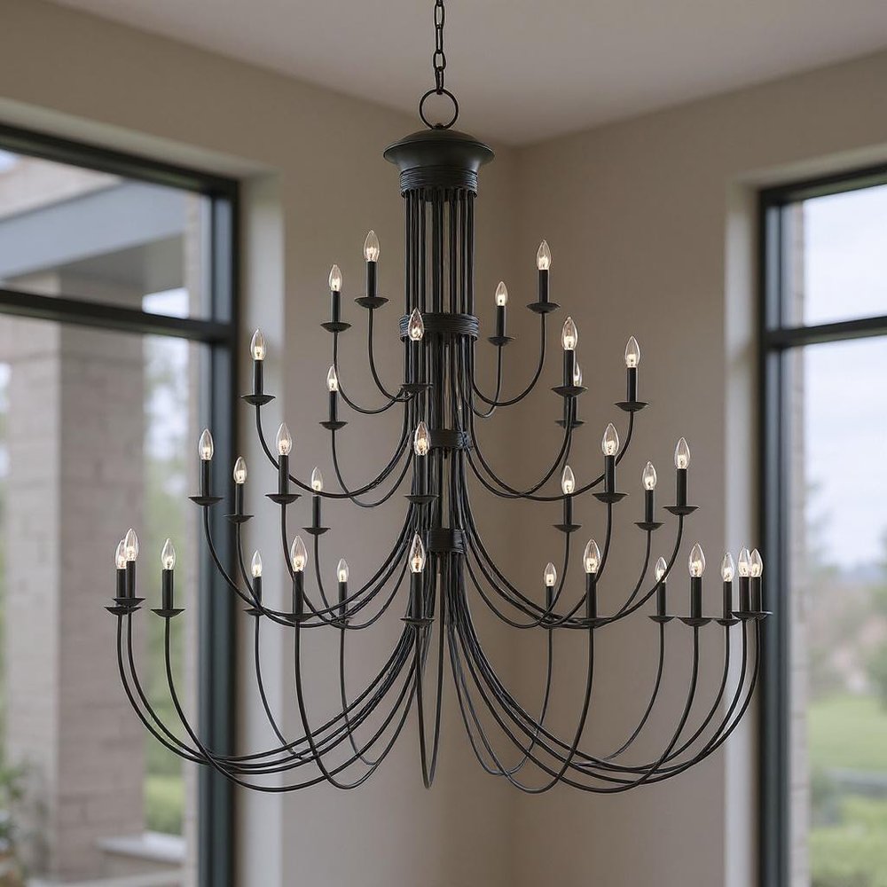 Bronze Multi Light Metal Dimmable Chandelier With Shades HomeRoots