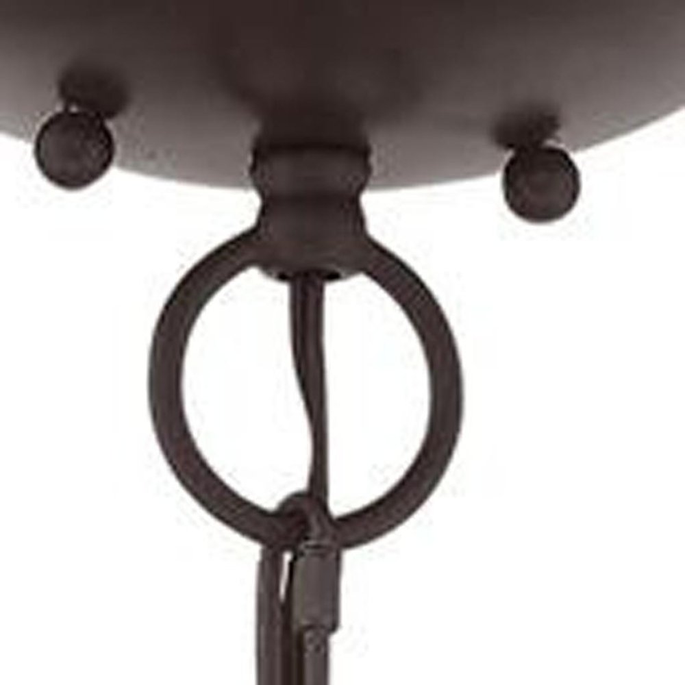 Bronze Three Light Metal Dimmable Chandelier With Shades HomeRoots