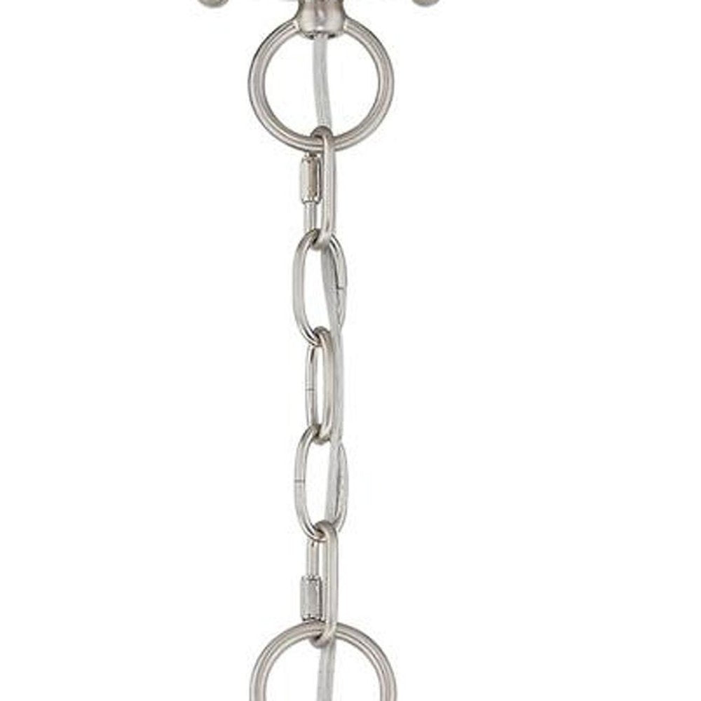 Nickel Three Light Metal Dimmable Chandelier With Shades HomeRoots
