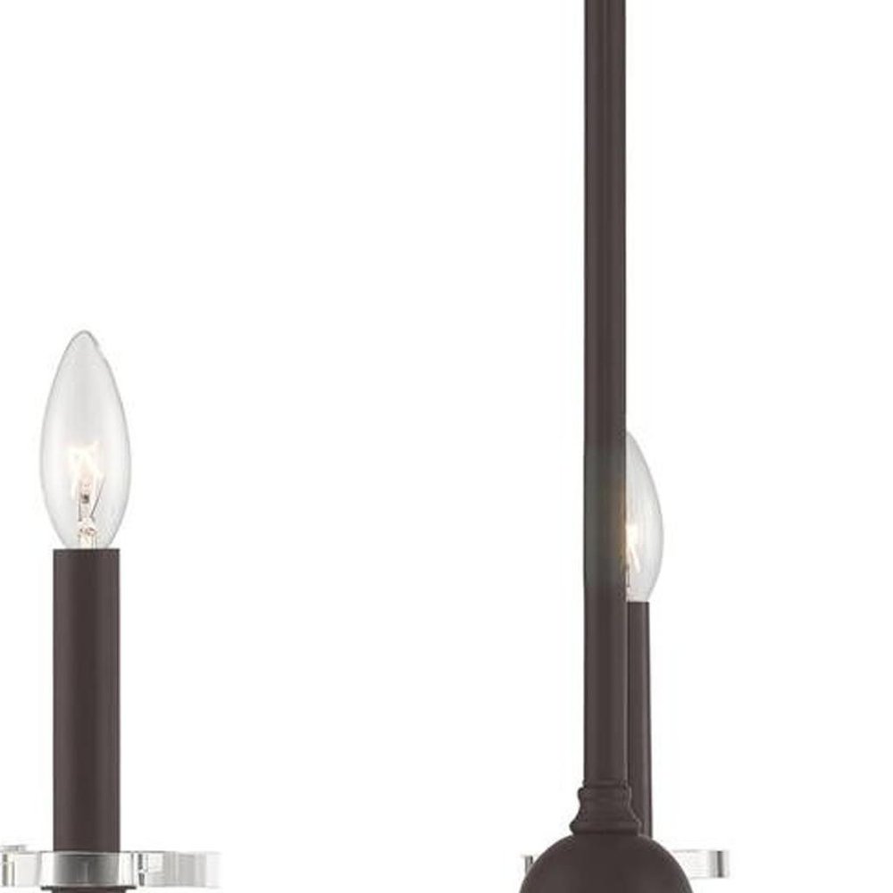 Bronze Five Light Metal Dimmable Chandelier With Shades HomeRoots
