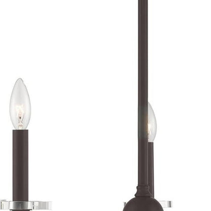 Bronze Five Light Metal Dimmable Chandelier With Shades HomeRoots