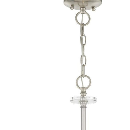 Nickel Five Light Metal Dimmable Chandelier With Shades HomeRoots