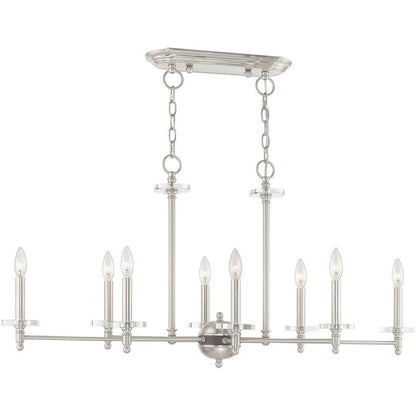 Nickel Eight Light Metal Dimmable Chandelier With Shades HomeRoots