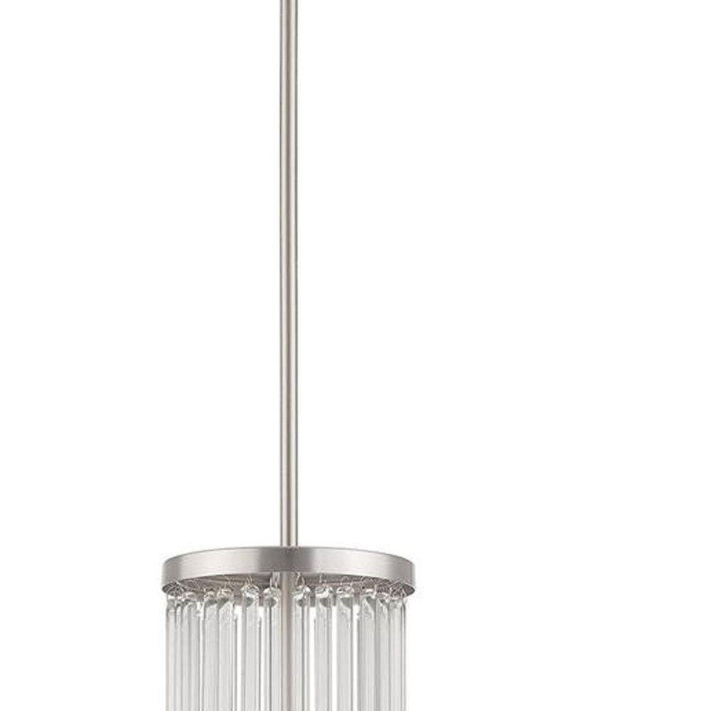 Nickel Four Light Metal Dimmable Chandelier With Shades HomeRoots