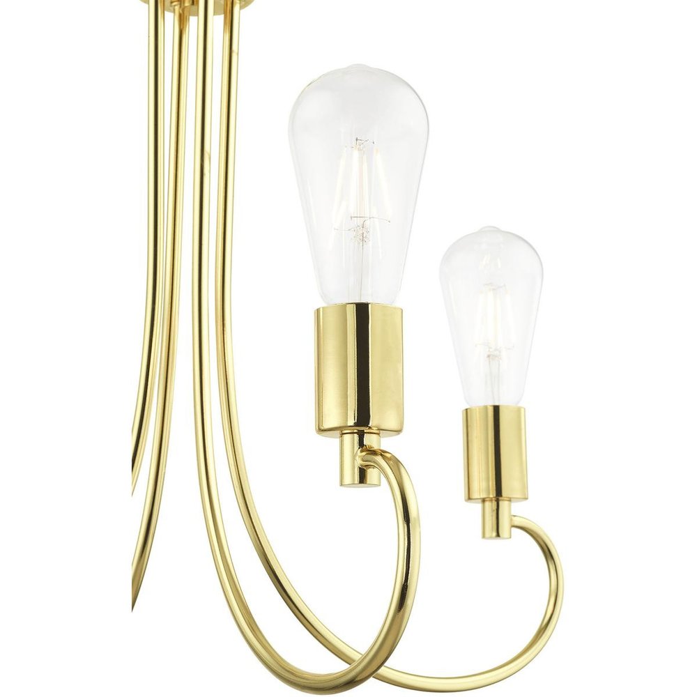 Brass Four Light Metal Dimmable Chandelier With Shades HomeRoots
