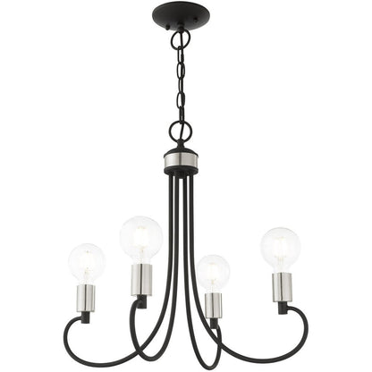 Four Light Dimmable Chandelier With Shades HomeRoots