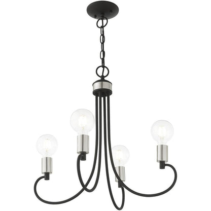 Four Light Dimmable Chandelier With Shades HomeRoots